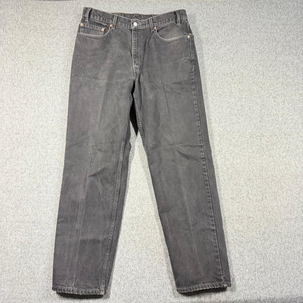 Vintage 90s Levis 550 Relaxed Fit Tapered Leg Jeans Mens 36x32 Faded Black Denim